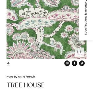 Anna French Green and Pink Tree House Wallpaper